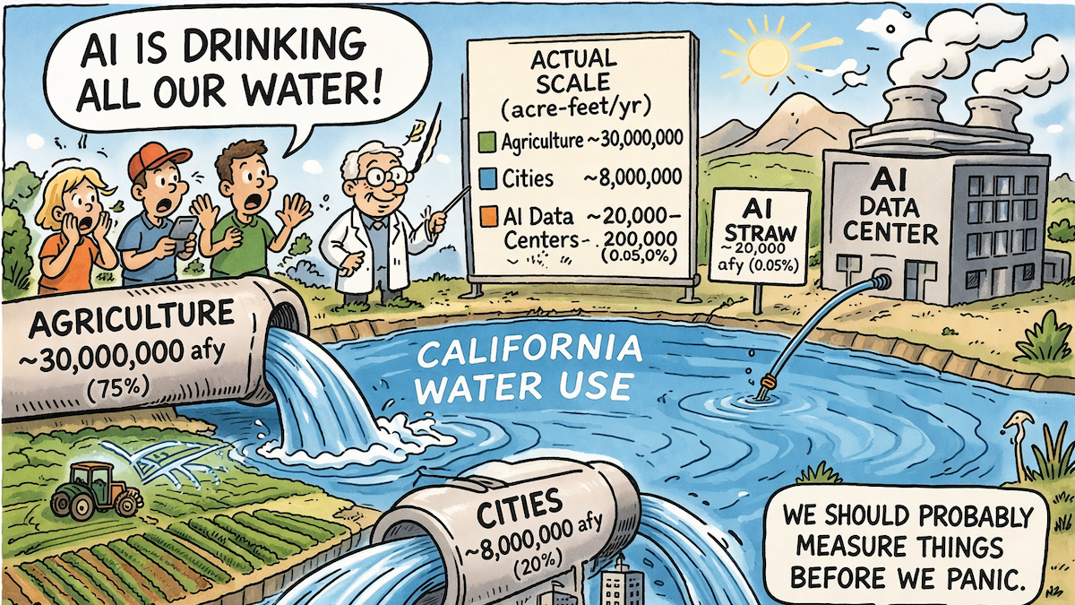 AI Water Use Distractions and Lessons for California